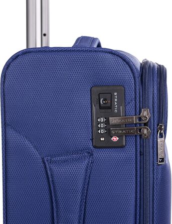 Дорожня валіза Stratic Light+ з м'яким корпусом, ручна поклажа, TSA-замок, 4 колеса, розширювана, розмір S, синя