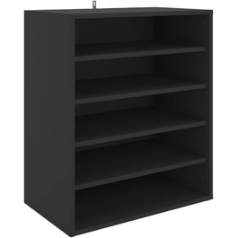 Взуттєва шафа vidaXL, 5 полиць, настінна, чорна, 60x35x70 см, ДСП, органайзер для взуття