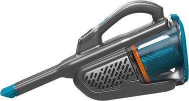 Акумуляторний ручний пилосос BLACK+DECKER Dustbuster Smart Tech 18 В, 36 Вт·год, циклонний, 2 режими, витяжна щілинна насадка, зарядна станція, настінне кріплення, титан/срібло/синій