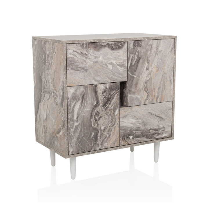 Сервант / комод LYKKJA 76x39,5x76 см 2 шухляди 2 двері коричневий/білий hjh LIVING