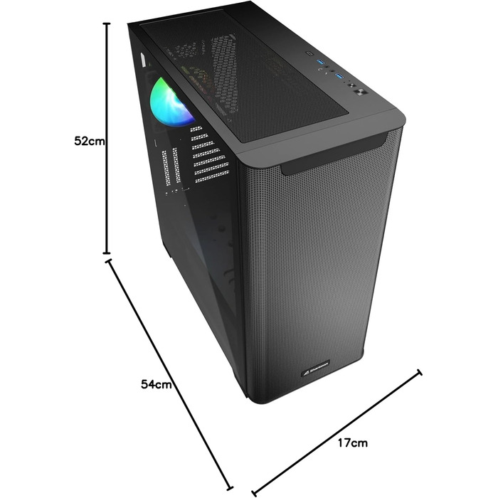 Корпус для ПК Sharkoon M30 RGB з підсвіткою, ATX