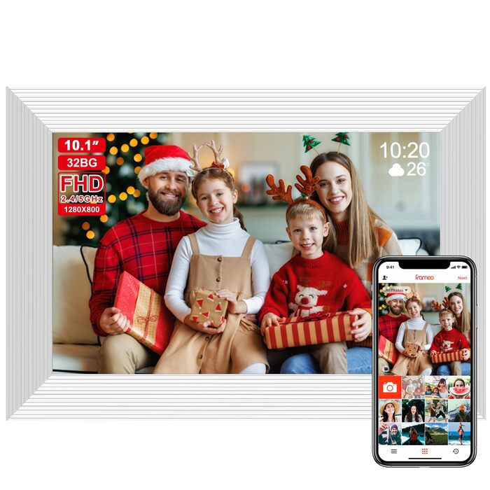 Цифровий фоторамка Frameo 15.6 дюймів, 32 GB, FHD IPS сенсорний екран, Wi-Fi, чорно-білий