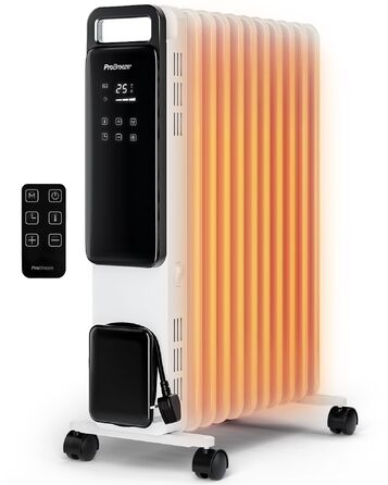 Електричний масляний радіатор Pro Breeze 2500W Smart з 11 секціями, Wi-Fi керуванням, таймером на 24г та термостатом