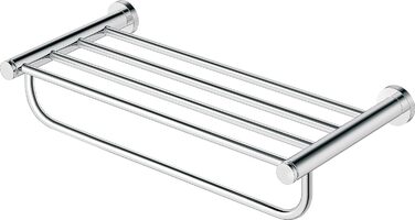 Полиця для рушників Duravit D-Code, настінна, 65 см, хромована, тримач для рушників у ванну, 650x220x112 мм