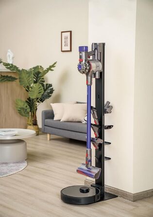 Алюмінієва підставка Mount Plus HAB2-HS для бездротових пилососів Dyson V15, V12, V11, V10, V8, V7, V6 та роботів-пилососів, з 8 тримачами для аксесуарів