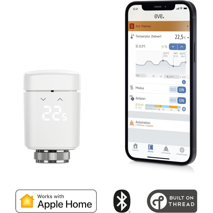 Розумний термостат для радіатора Eve Thermo (Apple HomeKit), білий