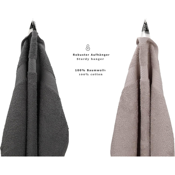 Набір рушників Betz Palermo 6 шт: 2 банних 70x140 см, 4 для рук 50x100 см, сауна-рушник, антрацит (Stone)
