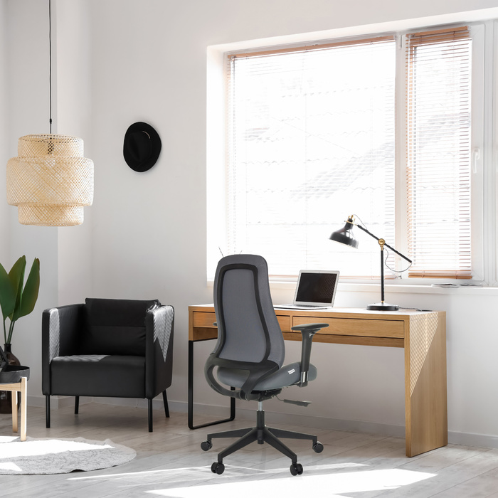 Офісне крісло / поворотне крісло HENFIELD B тканина сірий hjh OFFICE