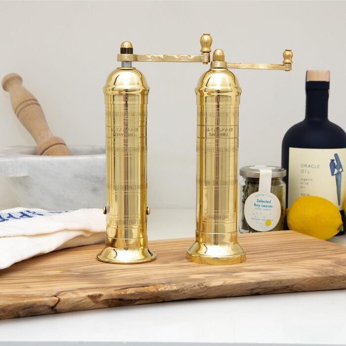 Ручна млинець для перцю Alexander Home The Original Griechische, латунь, 20,3 см, з ручкою-курбою