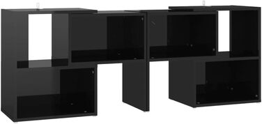 vidaXL Тумба під телевізор, глянцева чорна, 104x30x52 см, ДСП, сучасна TV-тумба, меблі для вітальні