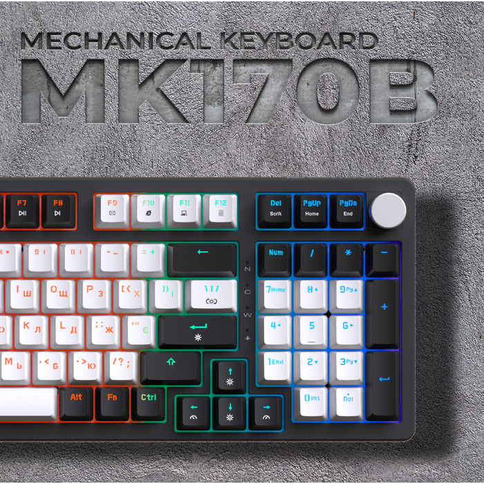 Дротова механічна клавіатура GamePro MK170B (Red) з Hot-Swap RGB Black
