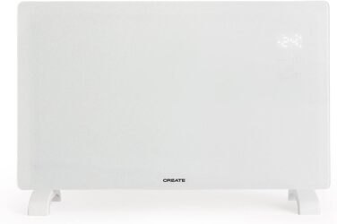 Електричний скляний конвектор CREATE/WARM CRYSTAL 2500W, Wi-Fi, тиха робота, чорний