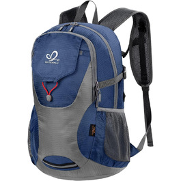 Складаний рюкзак WATERFLY 30L для походів, водонепроникний, ультралегкий, з відділенням для вологих речей, для чоловіків і жінок, темно-синій, для туризму, подорожей та прогулянок