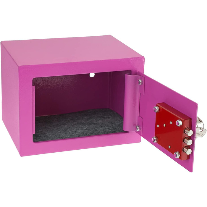 Сейф HMF 49216-15 малий меблевий з ключем, рожевий, 23x17x17 см