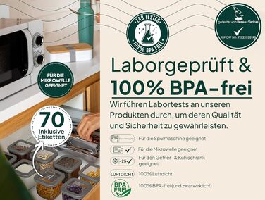 Uandu герметичні контейнери для зберігання продуктів, набір 12 шт, BPA Free, органайзер для кухні, контейнери для сипучих і сухих продуктів