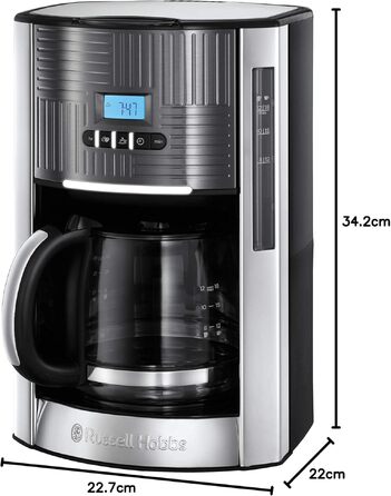 Тостер Russell Hobbs Geo Edelstahl Grau на 2 тости, нержавіюча сталь, сірий - широкі слоти, підставка для булочок, 6 режимів, розморожування, підігрів, 1640 Вт