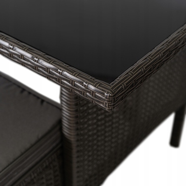 Комплект садових меблів із техноротанга MEBEL ELITE, чорний, 6 предметів