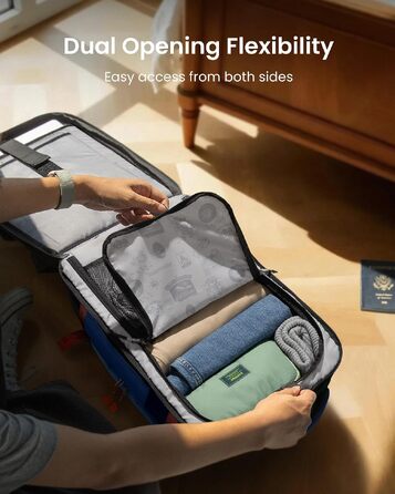 Дорожній рюкзак tomtoc 28L/40L для подорожей та літака, TSA-сумісний рюкзак для ручної поклажі (Coastal Blue-ripstop)