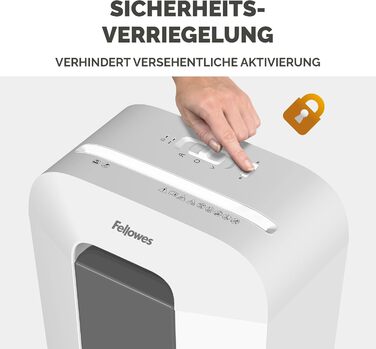 Fellowes LX50 - Шредер для паперу, 9 листів, Cross Cut, 17л, білий