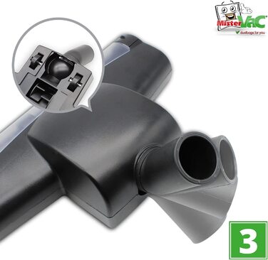 Турбощітка для пилососа MisterVac, сумісна з AEG VX8-2 Öko, X Silence, насадка для підлоги, замінна щітка
