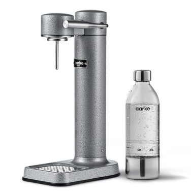 Сифон для газування води Aarke Carbonator 3 з PET-пляшкою 1л, нержавіюча сталь, сірий (Hammertone Grey)