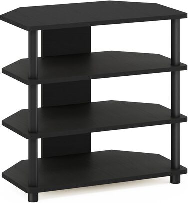 ТВ-тумба Furinno з 4 полицями, чорна, дерево, 37×60×59 см