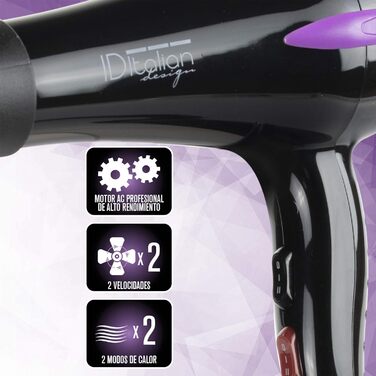 Професійний іонний фен для волосся ITALIAN DESIGN Elite, 2200 Вт, матовий чорний