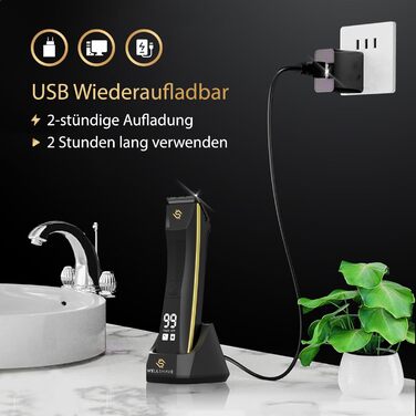 Wellshave Триммер для тіла і бороди чоловічий, електричний шейвер для інтимної зони та тіла, тример для стрижки волосся, подарунок на День батька