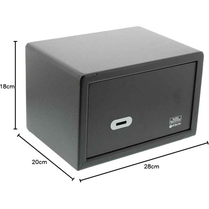 Сейф Burg-Wächter PointSafe P 1 S з двома ключами, для меблів, чорний, 180x280x200 мм, монтаж на стіну та підлогу