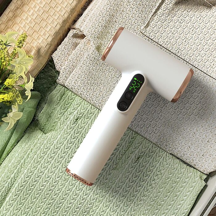 Портативний акумуляторний фен Bewinner Pro 200W, 3 швидкості та 3 температури, бездротовий фен для волосся з цифровим дисплеєм, для жінок, для подорожей та кемпінгу, білий