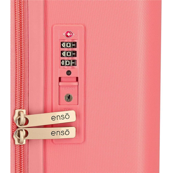 Дорожня валіза Enso Annie 40x55x20 см, жорсткий ABS, TSA-замок, 37 л, 2,74 кг, 4 подвійнi колеса, ручна поклажа, коралова, розширювана