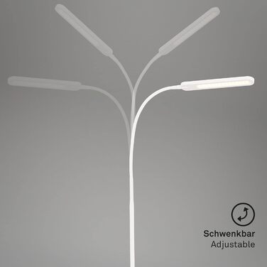 BRILONER LED торшер з димером, сенсорний, регульований теплий і холодний білий, лампа для читання, підлогова лампа для вітальні, світильник стельовий, 20,8x20,8x183 см, білий