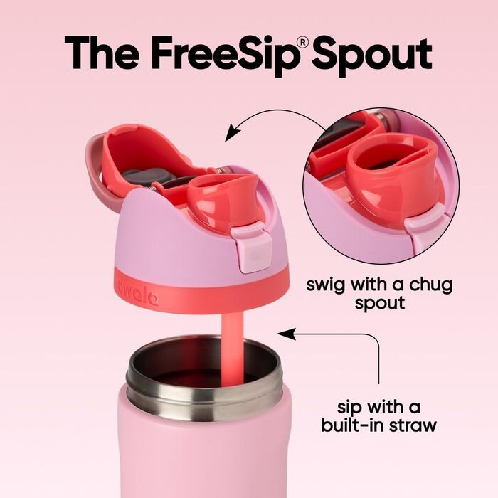Термобутилка Owala FreeSip зі сталі нержавіюючої з трубочкою, BPA-free, для спорту та подорожей, 710 мл, колір Angel Food Cake