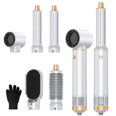 UMIGA Hairstyler 5-в-1: Фен-щітка, плойка, випрямляч для волосся (білий) - професійний набір для укладки