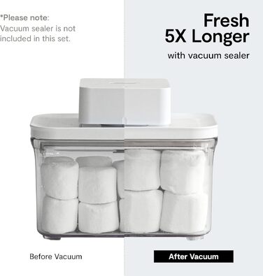 Герметичний контейнер для зберігання продуктів VAKUEN Premium Smart One-Click Seal, з подвійним силіконовим ущільненням, для мікрохвильової печі та морозильної камери (OT-50S SINGLE)