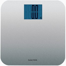 Електронна вага Salter 9075 Premium Max 250кг, велика платформа, LCD дисплей, для твердих і килимових підлог, батарейки в комплекті, срібляста