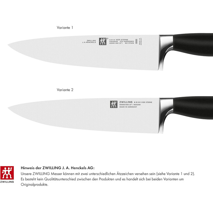 ZWILLING Vier Sterne самозаточувальний ножовий блок, 7 предметів, нержавіюча сталь, пластикові ручки, ножі та ножиці, чорний, Німеччина