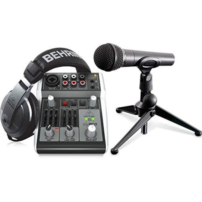 Behringer Audiophile 2x2 USB Аудіоінтерфейс 24-біт/192 кГц з мікрофонними преампами Midas (PODCASTUDIO 2 USB) для студії