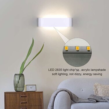Світильник настінний Lightess 16Вт LED, білий, IP44, нейтральне світло, для коридору, вітальні, спальні, сучасний дизайн