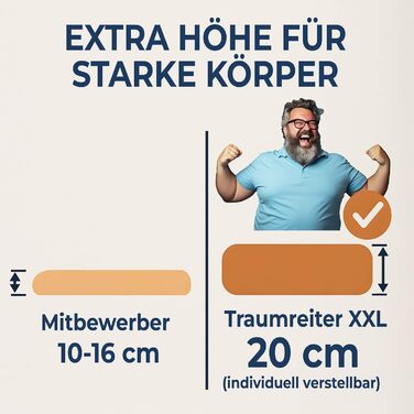 Ортопедична подушка для сну на боці Traumreiter Jumbo XXL, регульована висота та жорсткість, вагітним та дорослим (без чохла)