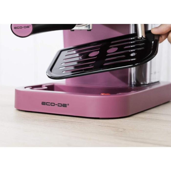 Кавомашина ECODE Delice Purple 20 Bar з капучинатором та резервуаром 1.5 л - Еспресо, Подвійне дозування, Манометр