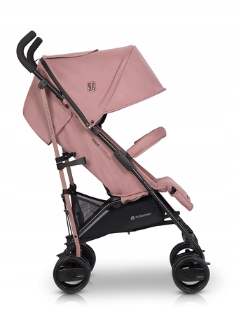 Прогулянковий візок Euro-Cart Ezzo, рожевий, з амортизаторами та 5-точковими ременями безпеки