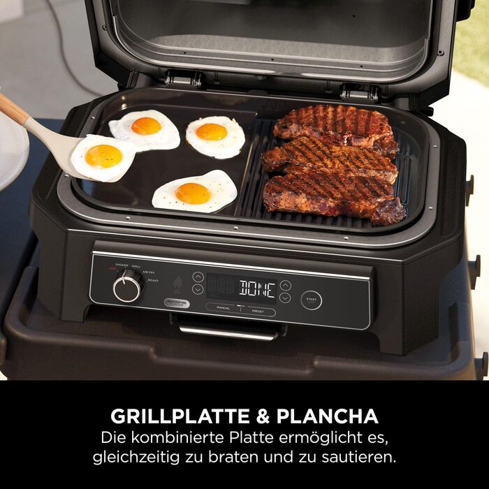 Плоска антипригарна гриль-пластина Ninja Woodfire XL для BBQ OG850/OG901, офіційний аксесуар, чорна