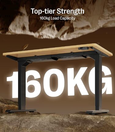 Електричний регульований стіл MAIDeSITe S2 Pro 140x70 см, чорна рама, вантажопідйомність 160 кг, захист від зіткнень