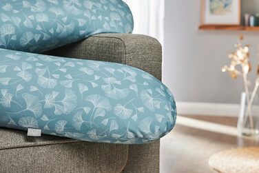 Гіпоалергенна подушка для годування та сну Rotho Babydesign Multi 190x35 см, безшумна, для вагітних і мам, машинне прання, малюнок гінкго