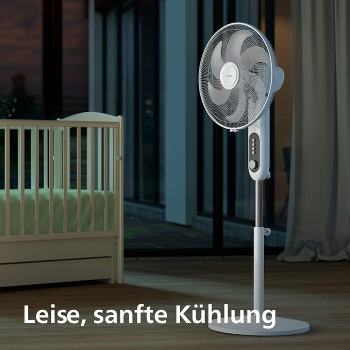 Вентилятор підлоговий Philips Serie 5000, 105 см, пульт, таймер, 3 швидкості, 40 Вт, білий