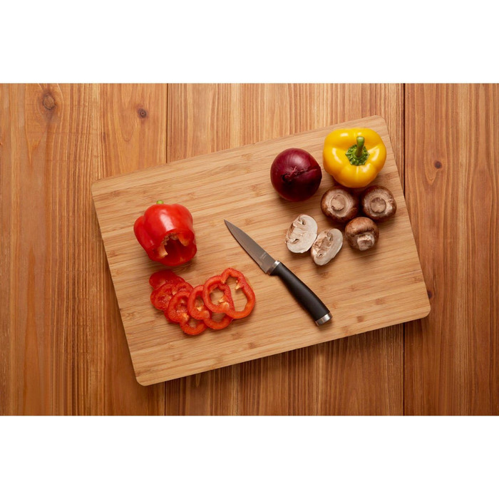 Дошка для нарізання Premier Housewares з бамбука з ручками, натуральна, прямокутна, 28x40x4 см
