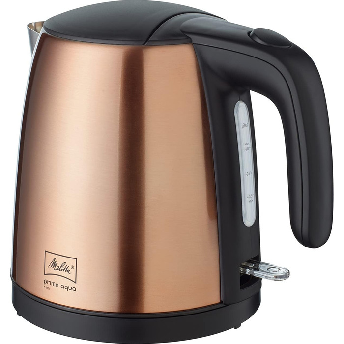 Електрочайник MELITTA Prime Aqua mini, 1 л, 2200 Вт, нержавіюча сталь, купрум