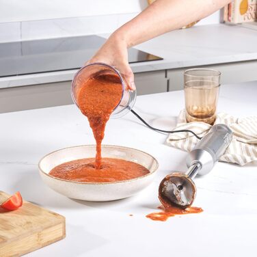 Блендер Salter Aspen Blend & Whisk Pro 2-в-1, погружний міксер та вінчик, електричний подрібнювач, нержавіюча сталь, змінна швидкість, 700 мл, 1000 Вт, сріблястий