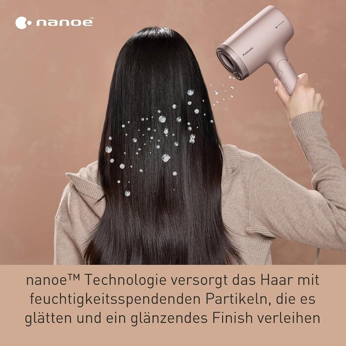 Фен для волосся Panasonic EH-NA7M-P825 nanoe для блиску волосся, складаний, 1600 Вт, з концентратором, світло-рожевий (модель 2025)